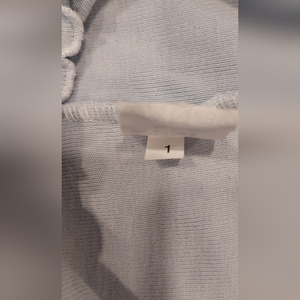 Brandy Melville Light Blue Ruffle Hem Crop Top - Picture 7 of 7